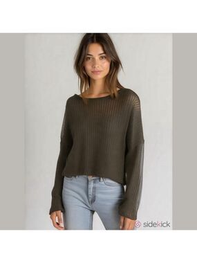 Zara Black Crochet Long Sleeve Sweater Top Large